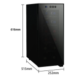 Acalava ALWC-12T33C1 12瓶 不銹鋼架半透恆溫半導體電子節能制冷酒櫃